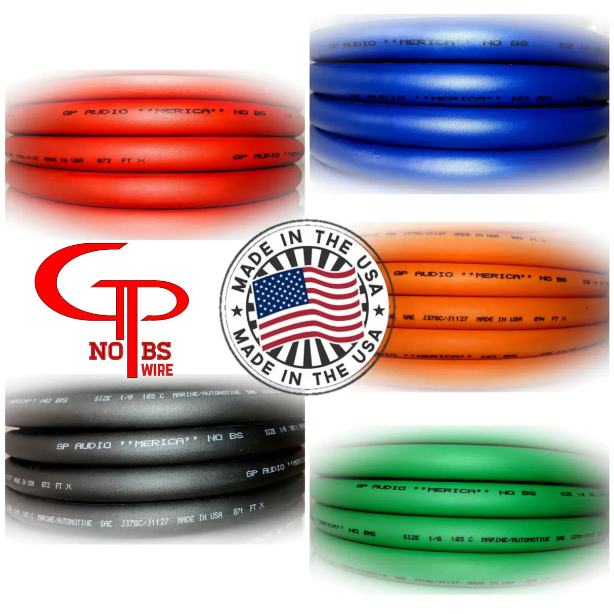GP Car Audio 2/0 AWG GP Merica NO BS OFHC CABLE - Car Audio