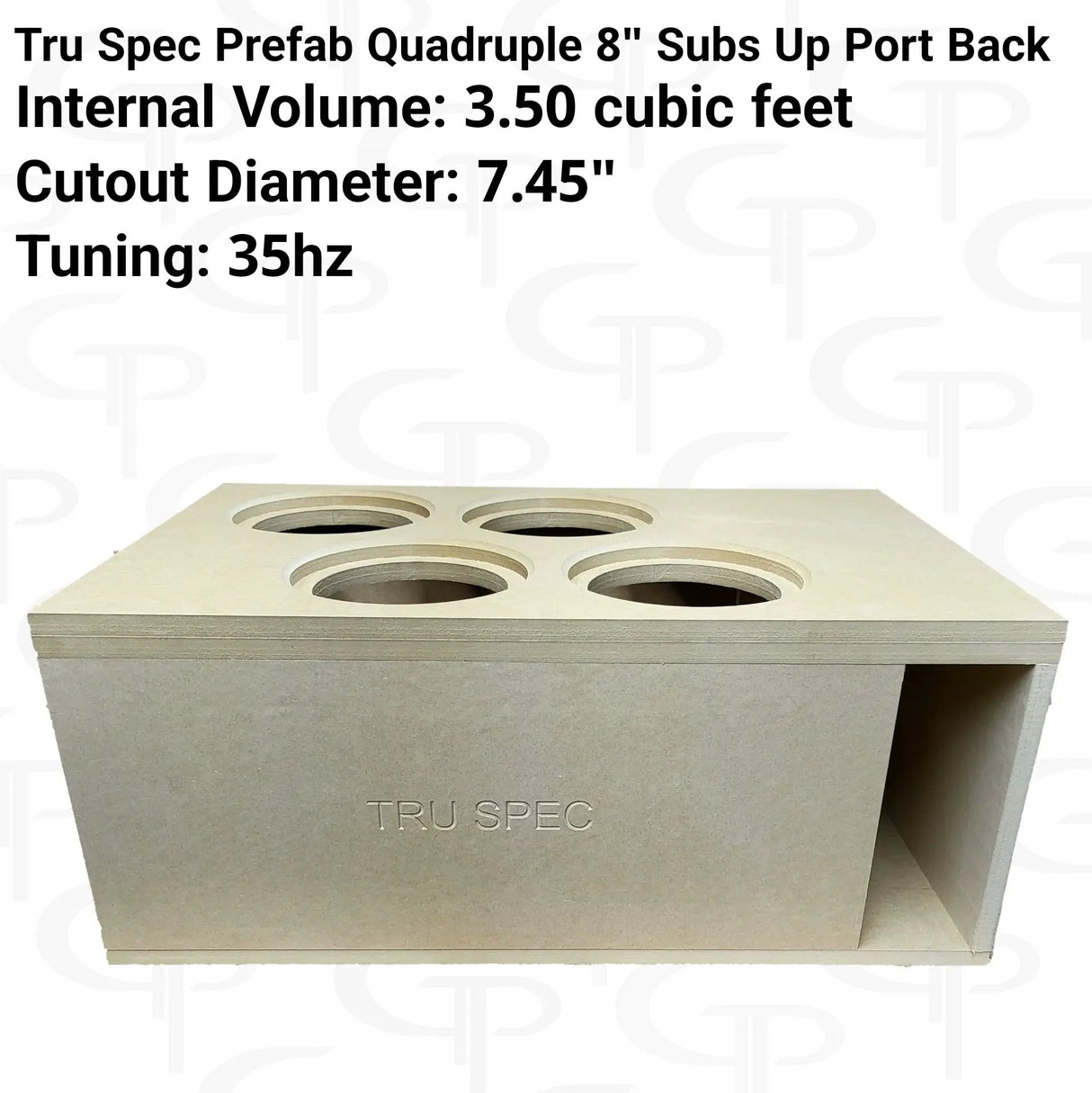 GP Car Audio TRU SPEC Prefab Quad 8" Subwoofer Enclosure Subs Up Port Back - Car Audio