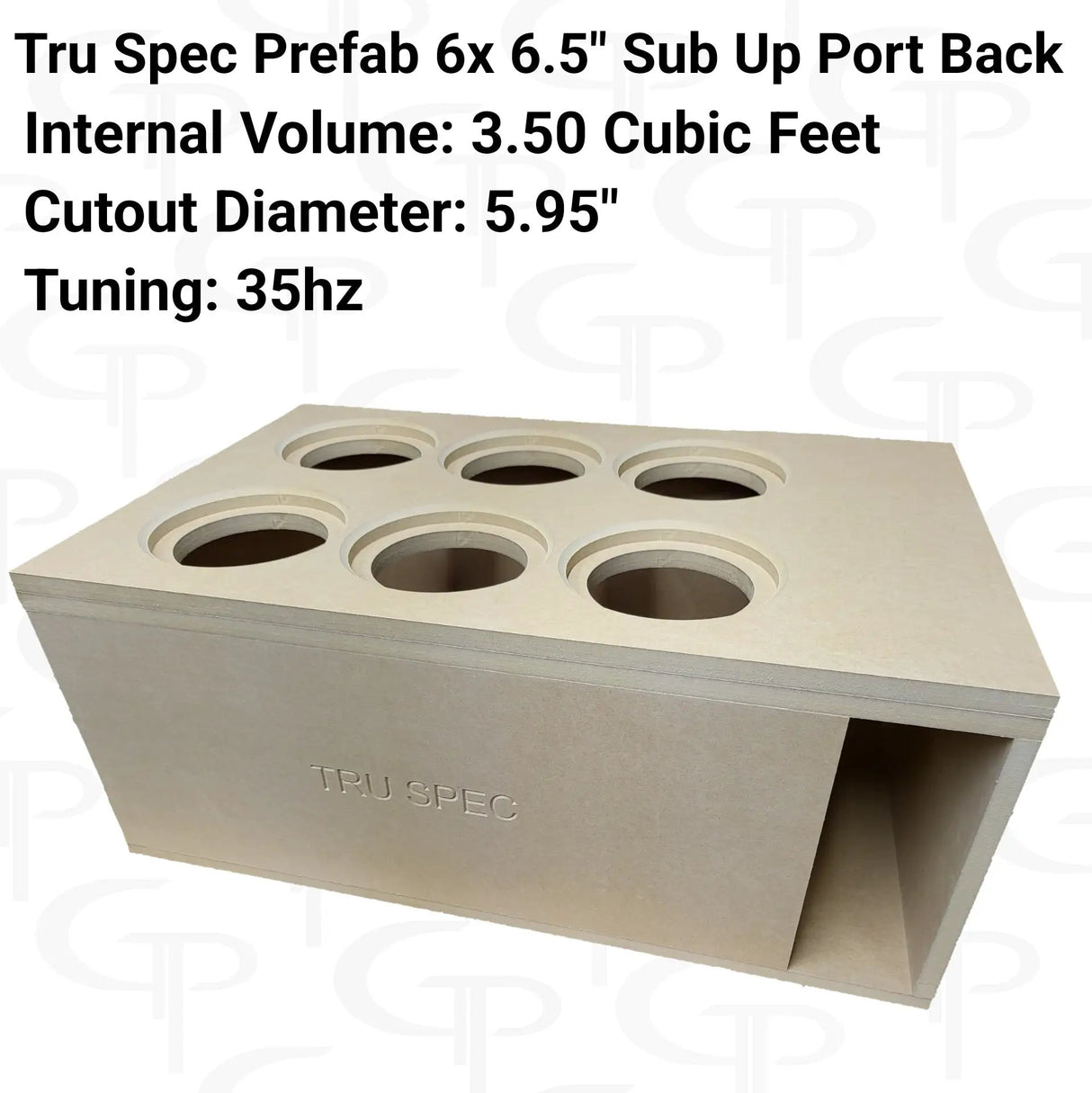 GP Car Audio TRU SPEC Prefab 6x 6.5" Sub Up Port Back Subwoofer Enclosure - Car Audio