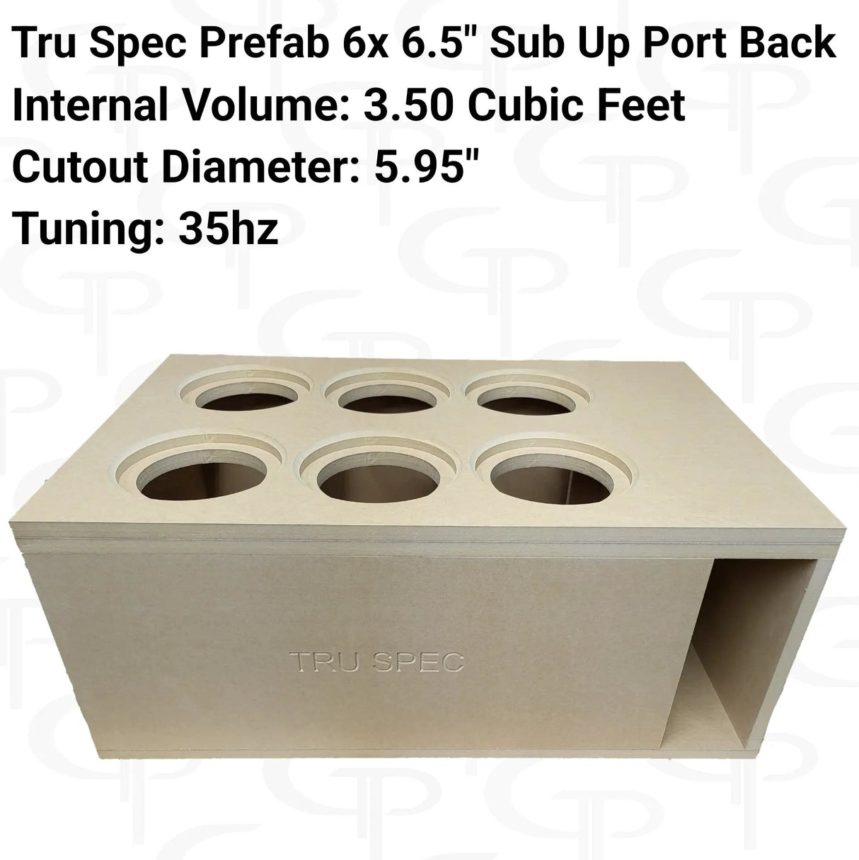 GP Car Audio TRU SPEC Prefab 6x 6.5" Sub Up Port Back Subwoofer Enclosure - Car Audio