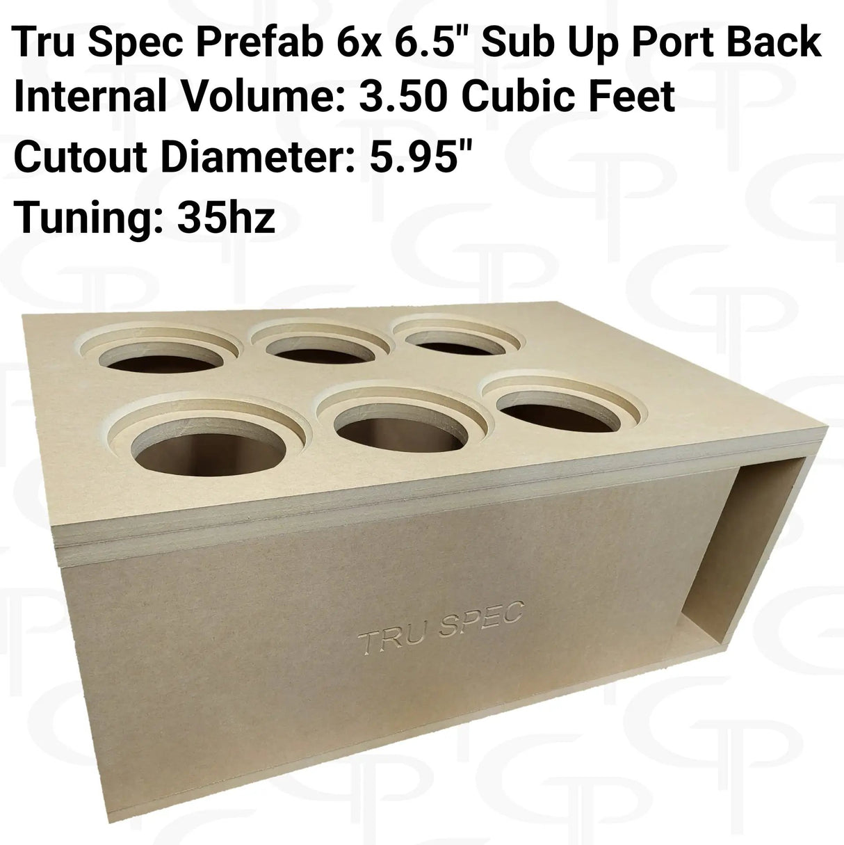 GP Car Audio TRU SPEC Prefab 6x 6.5" Sub Up Port Back Subwoofer Enclosure - Car Audio