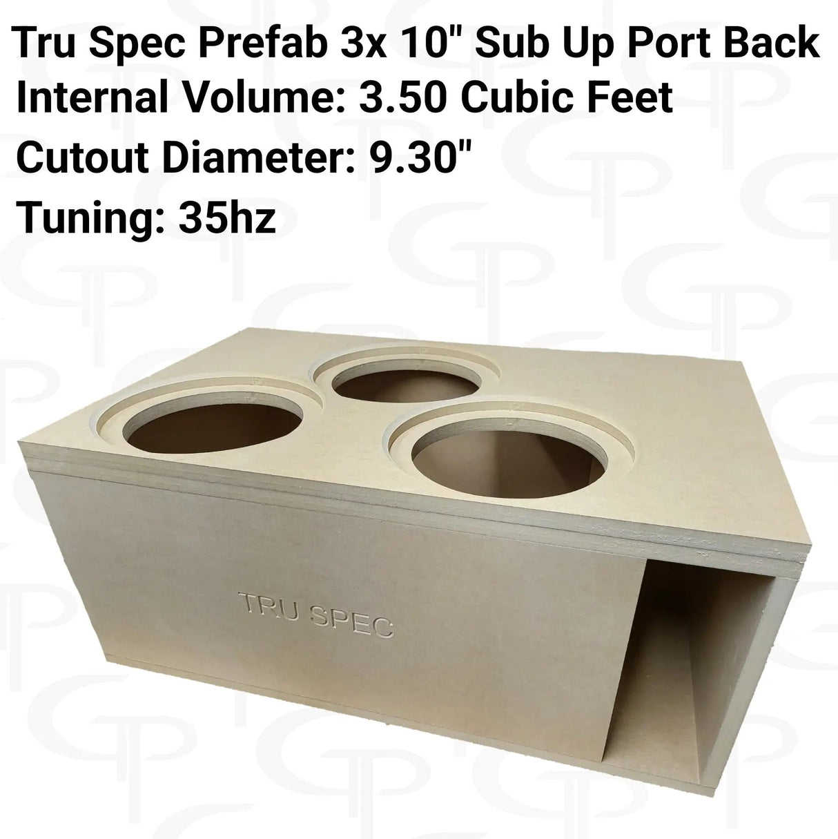 GP Car Audio TRU SPEC Prefab Three 10" Sub Up Port Back Subwoofer Enclosure - Car Audio