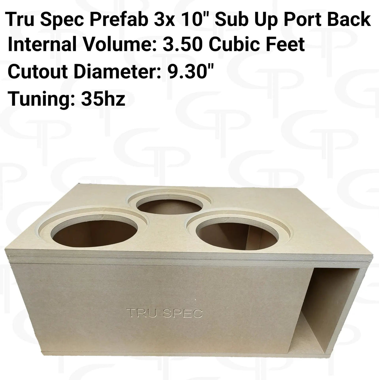 GP Car Audio TRU SPEC Prefab Three 10" Sub Up Port Back Subwoofer Enclosure - Car Audio