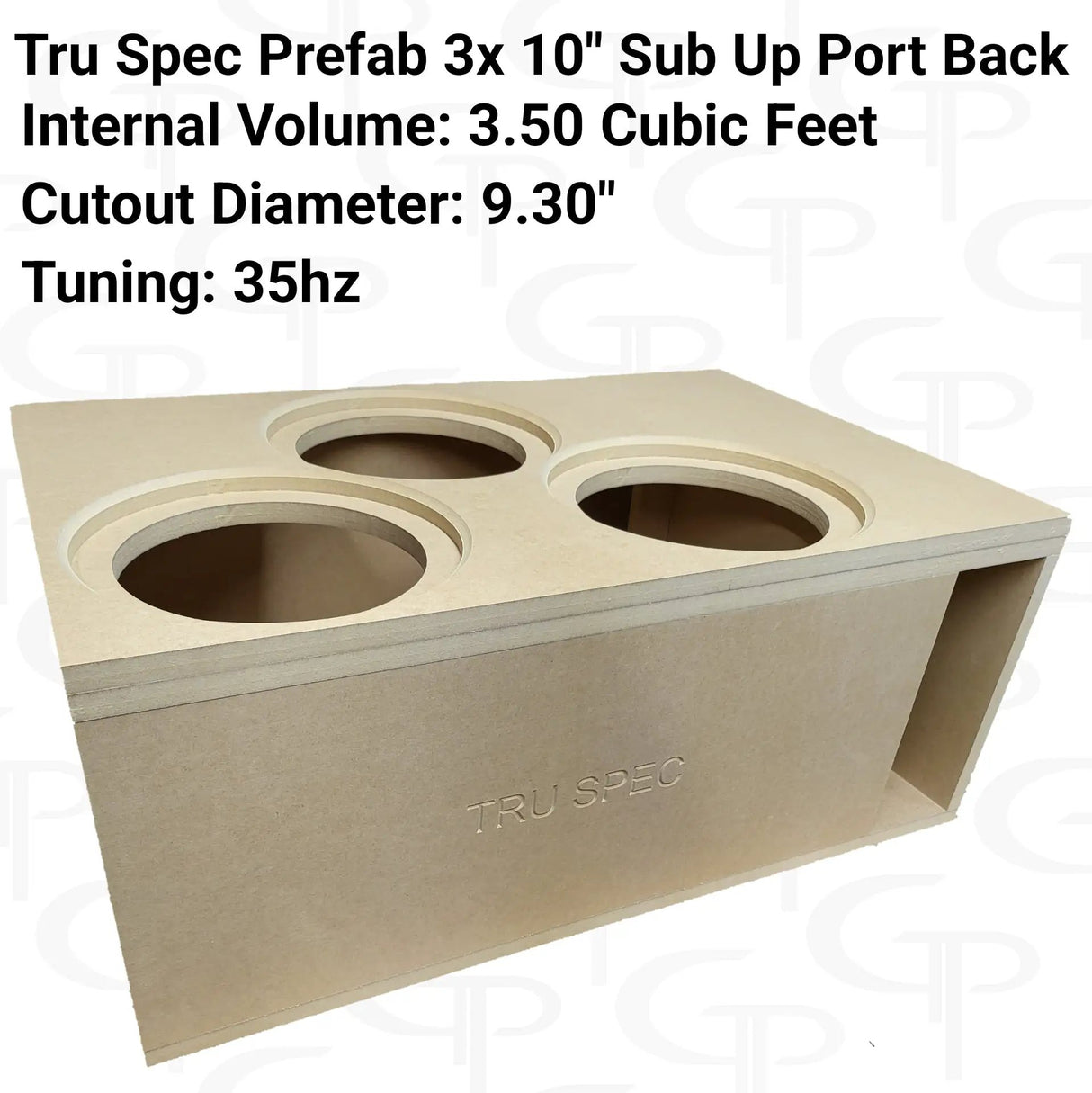 GP Car Audio TRU SPEC Prefab Three 10" Sub Up Port Back Subwoofer Enclosure - Car Audio