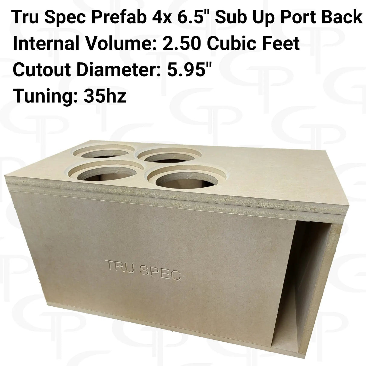 GP Car Audio TRU SPEC Prefab Quad 6.5" Sub Up Port Back Subwoofer Enclosure - Car Audio