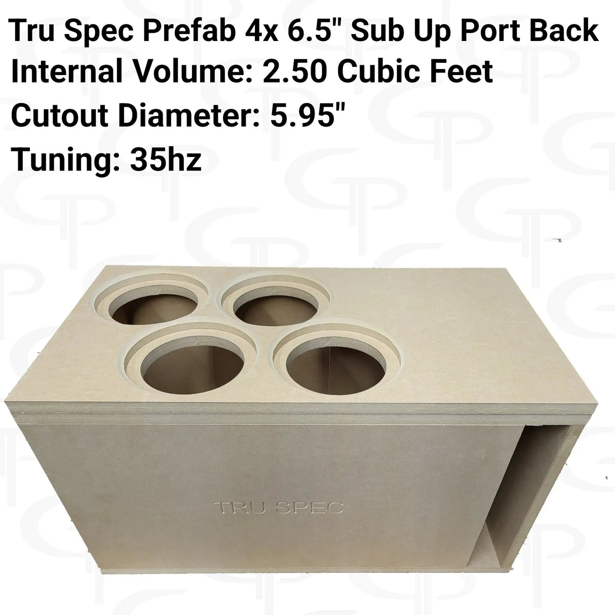 GP Car Audio TRU SPEC Prefab Quad 6.5" Sub Up Port Back Subwoofer Enclosure - Car Audio