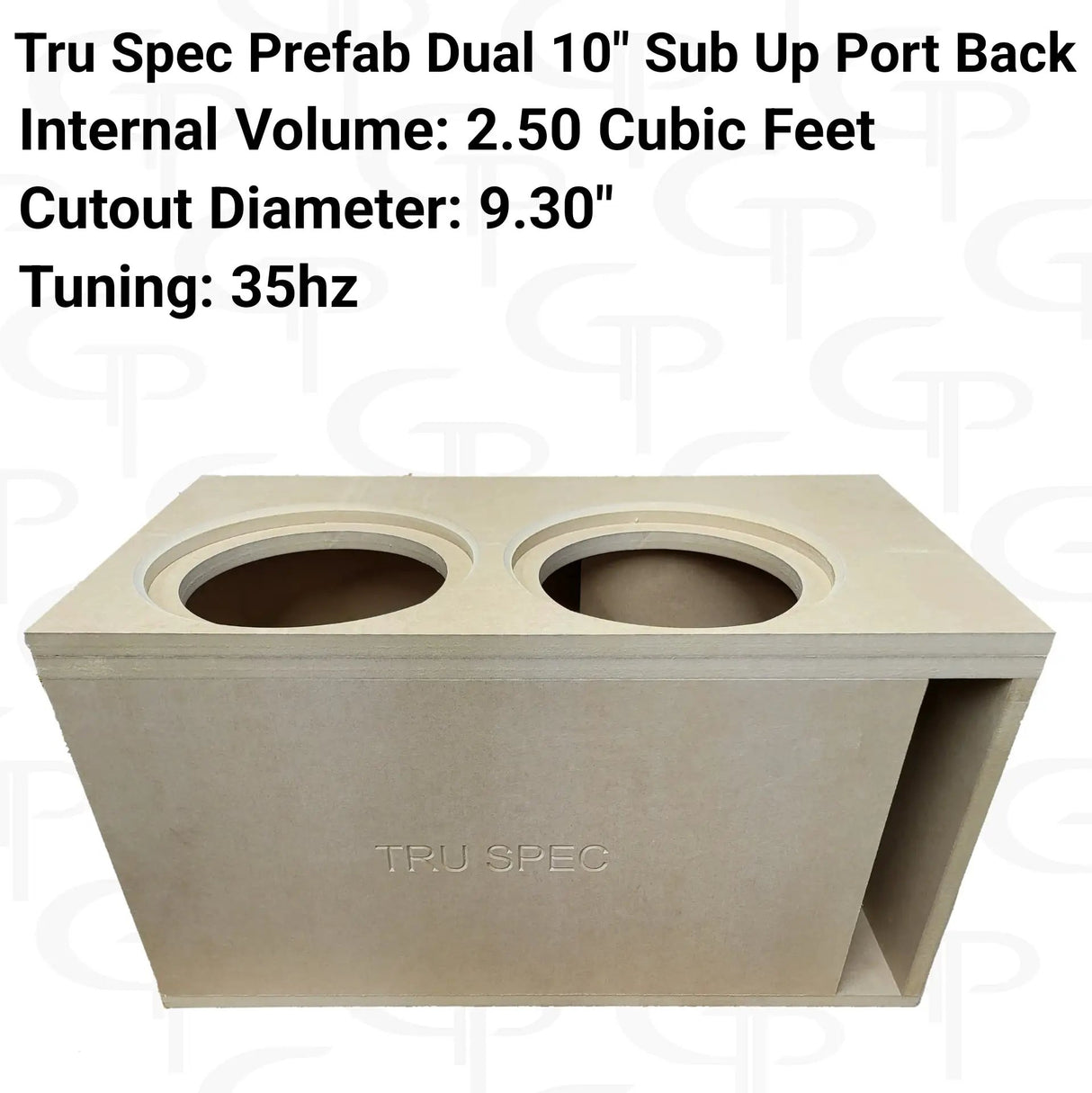 GP Car Audio TRU SPEC Prefab dual 10" Sub Up Port Back Subwoofer Enclosure - Car Audio