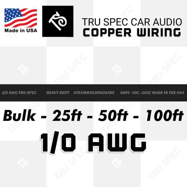 GP Car Audio By The Foot 1/0 AWG OFC Black Tru Spec #TeamWeldingWire Copper Wire - Car Audio