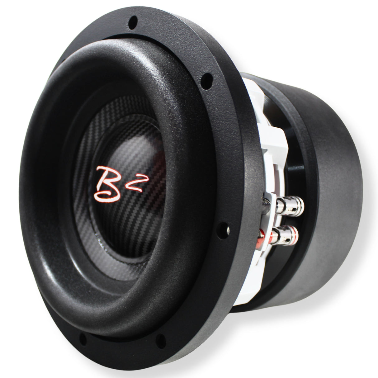 B2 Audio RAMPAGE Competition Series V2 8" 1000 Watt RMS Carbon Fiber Dual 2-Ohm 2" Voice Coil Subwoofer