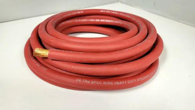 GP Car Audio Bulk 1/0 AWG OFC Tru Spec #TeamWeldingWire Copper Wire Red - Car Audio