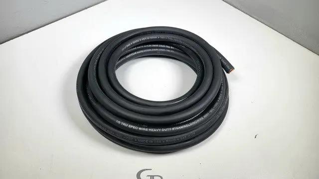 GP Car Audio Bulk 1/0 AWG OFC Tru Spec #TeamWeldingWire Copper Wire Black - Car Audio
