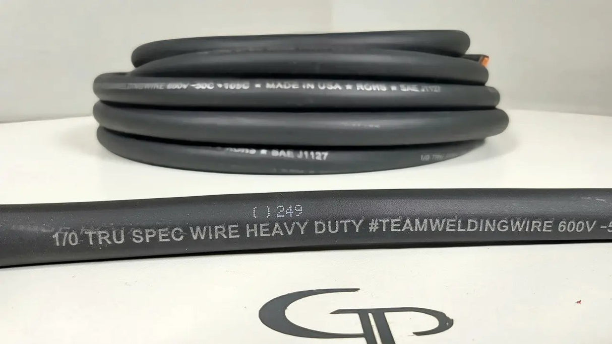 GP Car Audio Bulk 1/0 AWG OFC Tru Spec #TeamWeldingWire Copper Wire Black - Car Audio