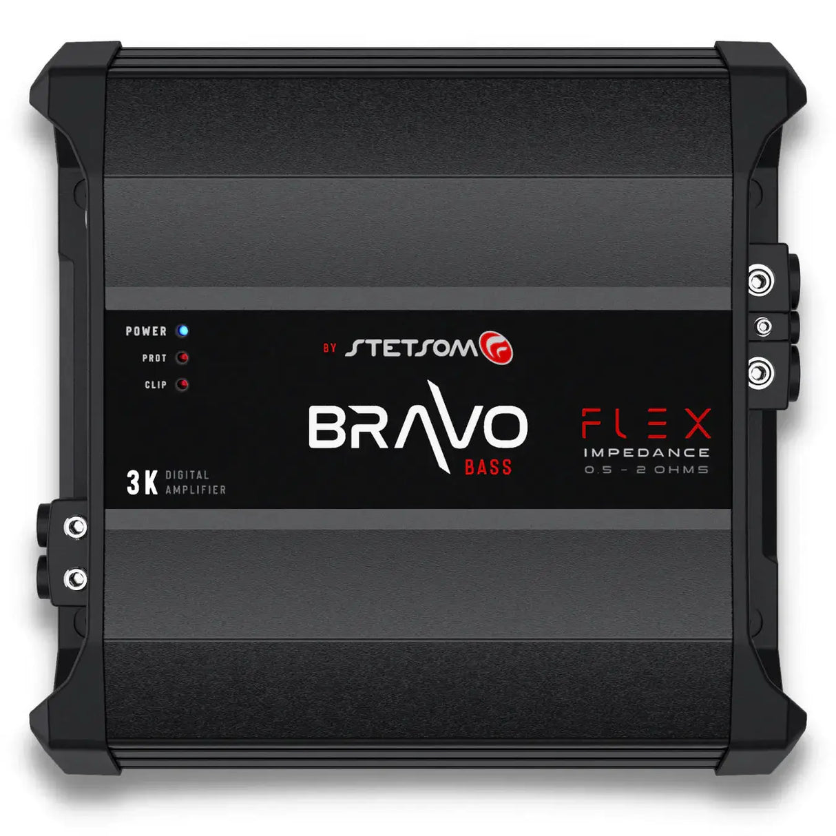 Stetsom BRAVO BASS Flex 3K 0.5~2ohm (Auto) Mono Class D Car Audio Amplifier, Automatic Impedance System 0.5 to 2 Ohms - Trinity Car Audio