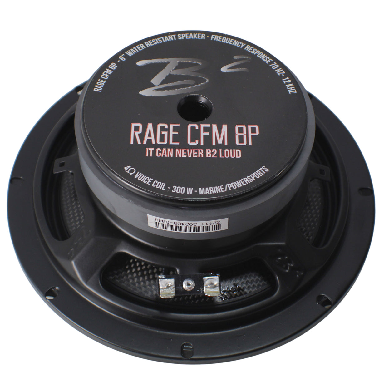 B2 Audio 8" Carbon Fiber Marine, Motorcycle, Powersports, 4-Ohm Shallow Mount Speakers, Sold in pairs RAGE8CFM