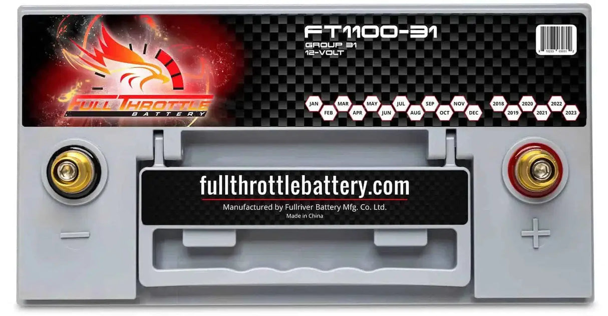 Full Throttle Full Throttle Battery FT1100-31 FT-Series AGM 12 V Battery, Group: 31, 1100 CCA, 110 AH, Brass SAE Terminal RHP - Car Audio
