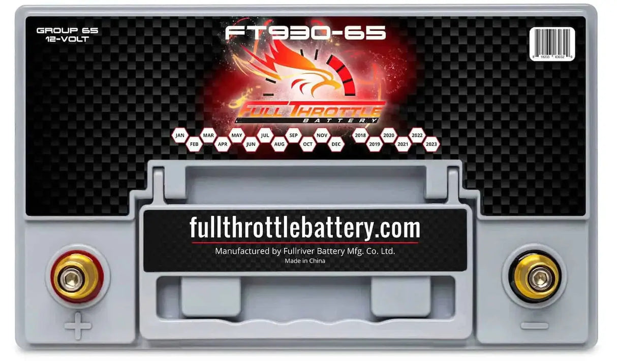 Full Throttle Full Throttle Battery FT930-65 FT-Series AGM 12 V Battery, Group: 65, 930 CCA, 75 AH, Brass SAE Terminal - LHP - Car Audio