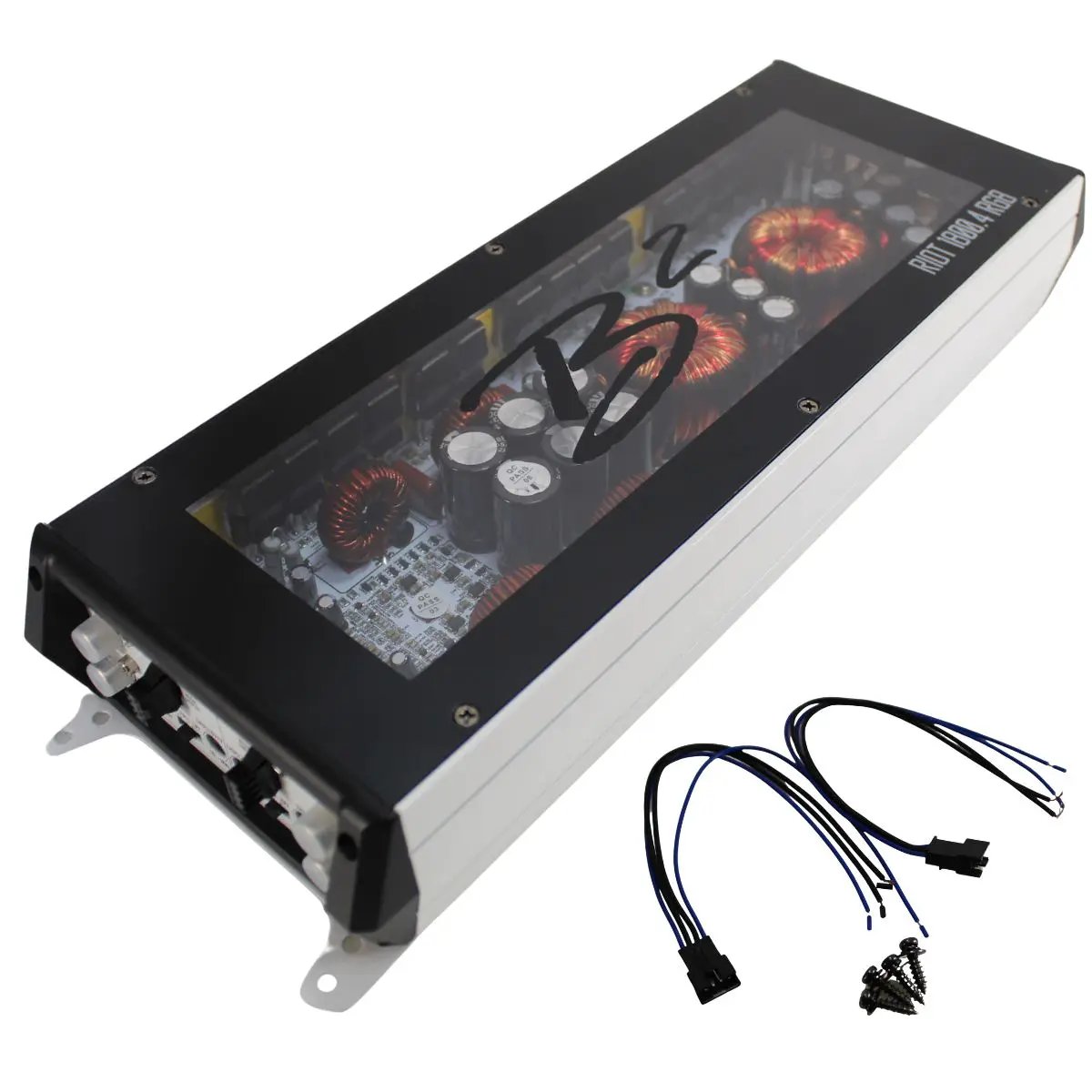 B2 Audio B2 Audio RIOT 4-Channel 1.8K 1800W 2-Ohm Class D Full Range Amplifier w/ RGB LED Illumination - Car Audio