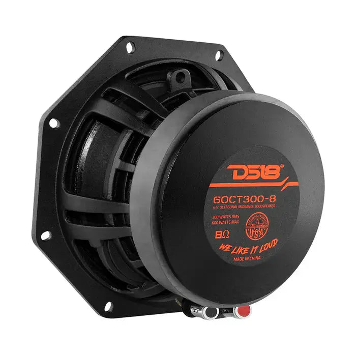 DS18 DS18 6OCT300-8 Octagonal 6" Mid-Bass Loudspeaker 300 Watts Rms 8-Ohm (each) - Car Audio