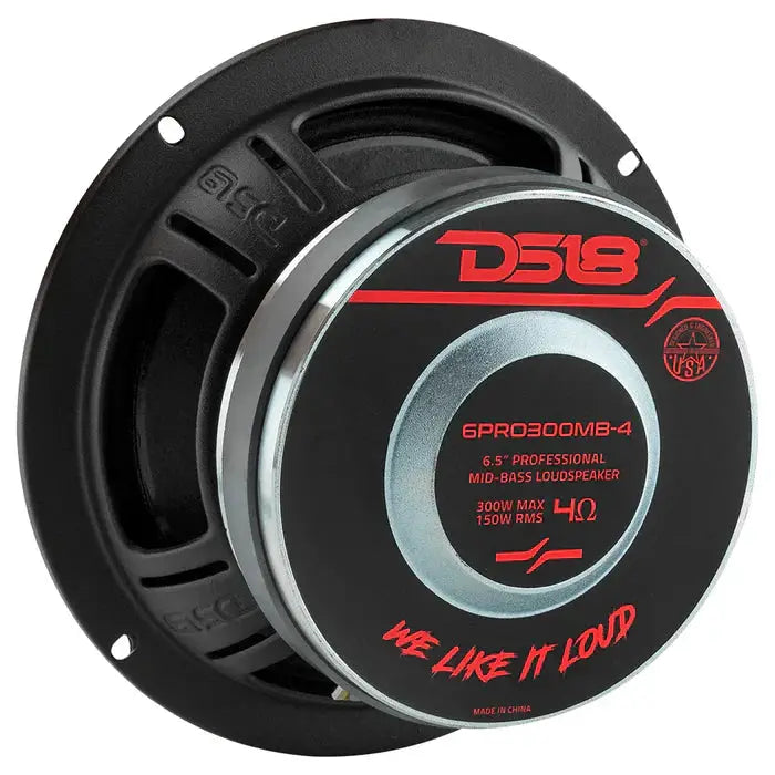 DS18 DS18 6PRO300MB-4 6" Mid-Bass Loudspeaker 300 Watts 4-Ohm (each) - Car Audio