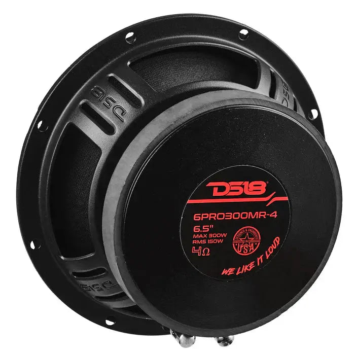 DS18 DS18 6PRO300MR-4 PRO 6.5” High Sensitivity Professional Mid-Range Loudspeaker 150 Watts Rms 4-Ohm (each) - Car Audio