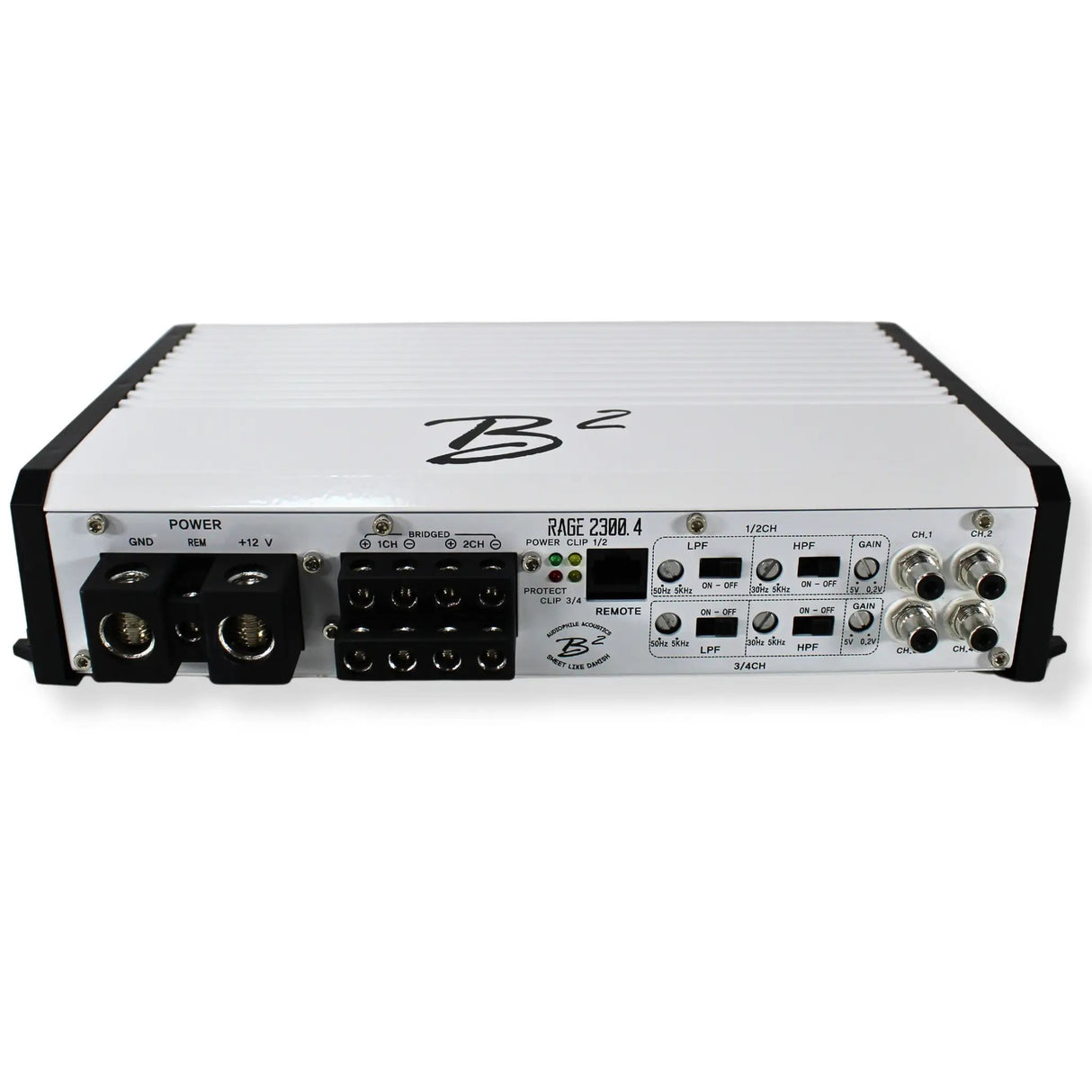 B2 Audio B2 Audio RAGE 4-Channel 2.3K 2300 Watt 2-Ohm Class D Full Range Amplifier - Car Audio