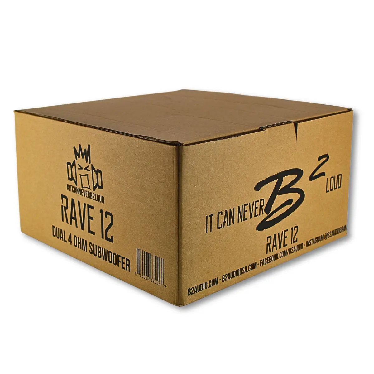 B2 Audio B2 Audio 12" DVC 4 Ohm 2.5" VC 500W RMS RAVE Shallow Mount Subwoofer - Car Audio