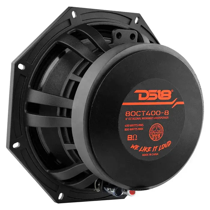 DS18 DS18 8OCT400-8 Octagonal 8" Mid-Bass Loudspeaker 400 Watts Rms 8-Ohm (each) - Car Audio