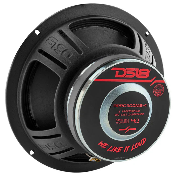 DS18 8PRO300MB-4 8" Mid-Bass Loudspeaker 300 Watts 4-Ohm (each)