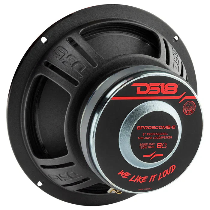 DS18 8PRO300MB-8 8" Mid-Bass Loudspeaker 300 Watts 8-Ohm