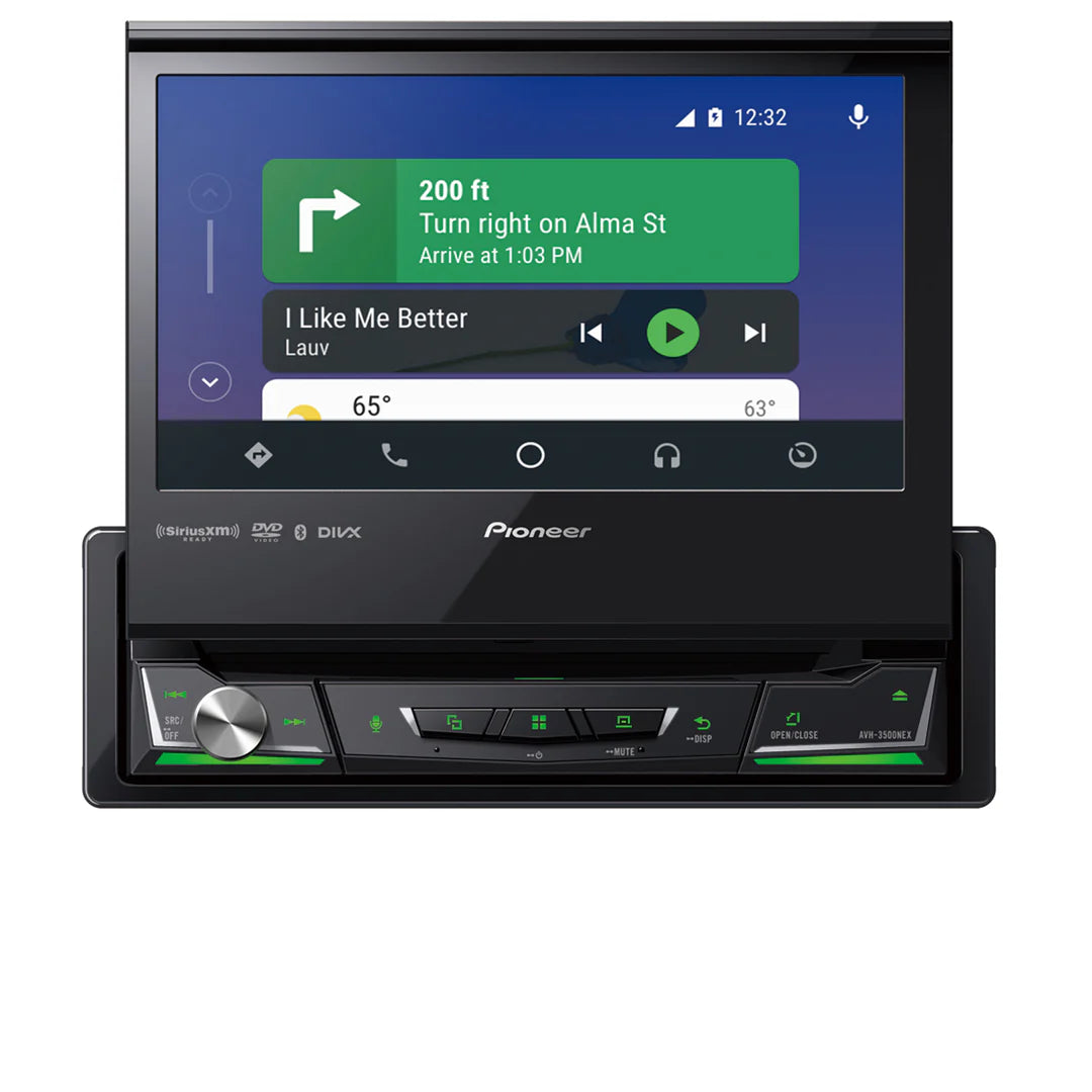 Pioneer AVH-3500NEX 7.0"– CD/DVD player, Motorized screen, Apple CarPlay®, Android Auto™, Pioneer Vozsis with Alexa app., Built-in Bluetooth® and back-up camera input