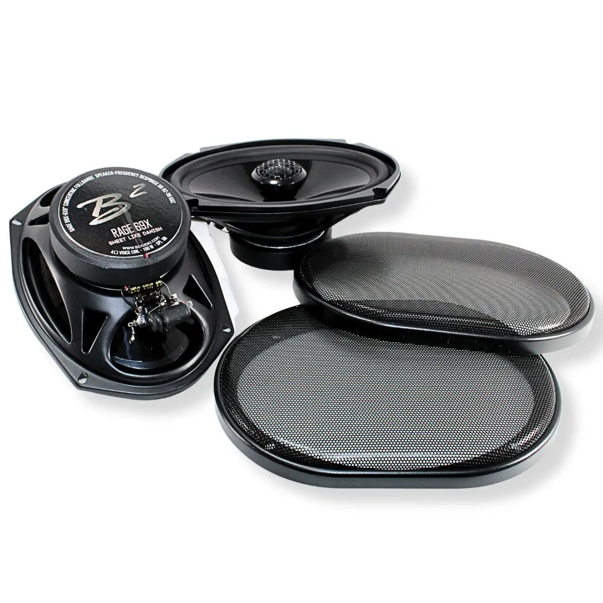B2 Audio B2 Audio RAGE Series Pair of 6x9" 4-Ohm 100 Watt RMS Coaxial Mid To High End Speakers RAGE69X - Car Audio