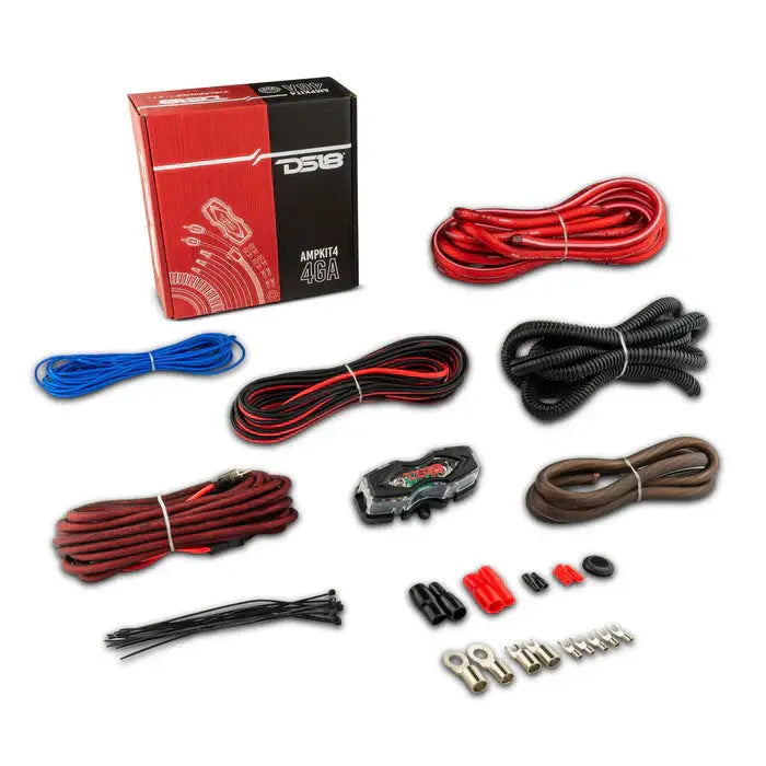 DS18 DS18 AMPKIT4 Advance 4-GA Installation Kit RED - Car Audio