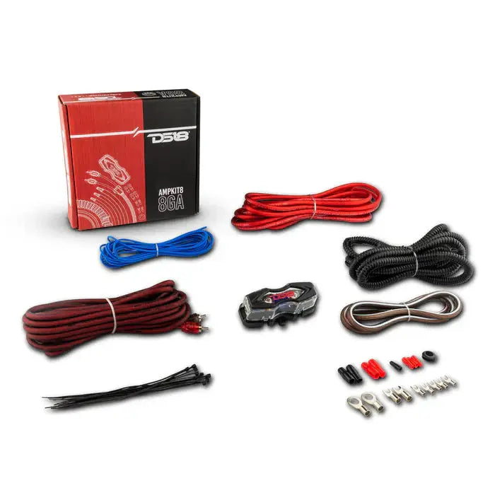 DS18 DS18 AMPKIT8 Advance 8-GA Installation Kit RED - Car Audio