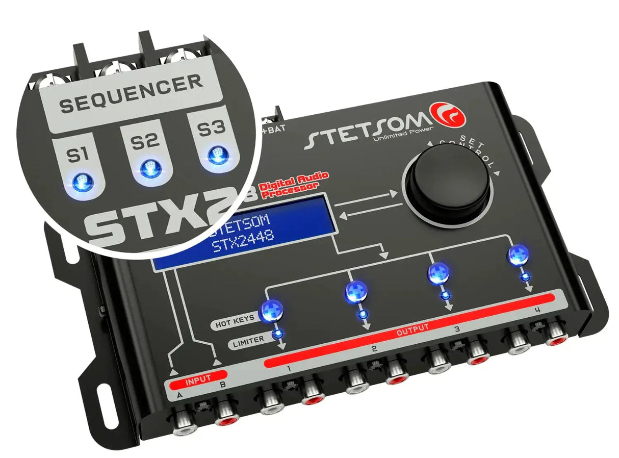 Stetsom Stetsom STX 2448 DSP Crossover & Equalizer 4 Channel Full Digital Signal Processor (Sequencer) - Car Audio