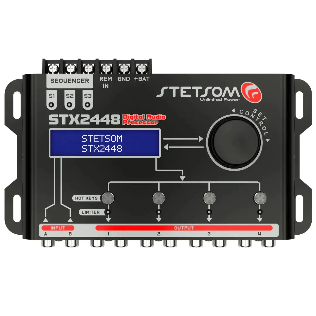 Stetsom Stetsom STX 2448 DSP Crossover & Equalizer 4 Channel Full Digital Signal Processor (Sequencer) - Car Audio