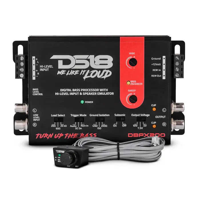 DS18 DS18 DBPX200 Digital Bass Processor With Hi to Low Signal Converter & Speaker Emulator - Car Audio