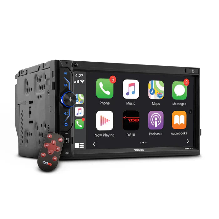 DS18 DDX6.9CP 6.9" Touchscreen Mechless Double-Din Headunit with Bluetooth, USB, Mirror Link And Car play