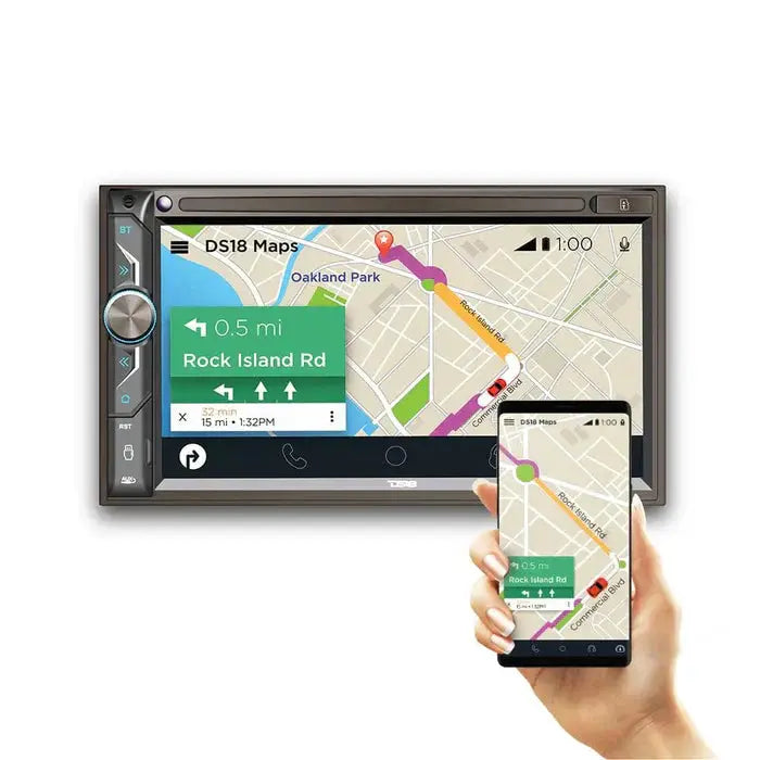 DS18 DS18 DDX6.9ML 6.9" Touchscreen Mechless Double-Din Headunit with Bluetooth, USB and Mirror Link - Car Audio