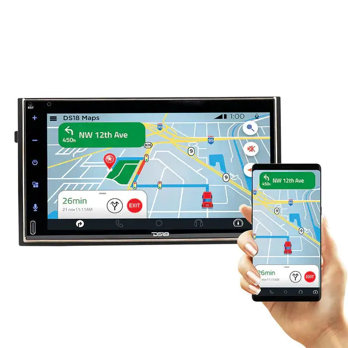 DS18 DS18 DDX7CP 7" Touchscreen Mechless Double-Din Headunit with Bluetooth, USB, Mirror Link And Car play - Car Audio