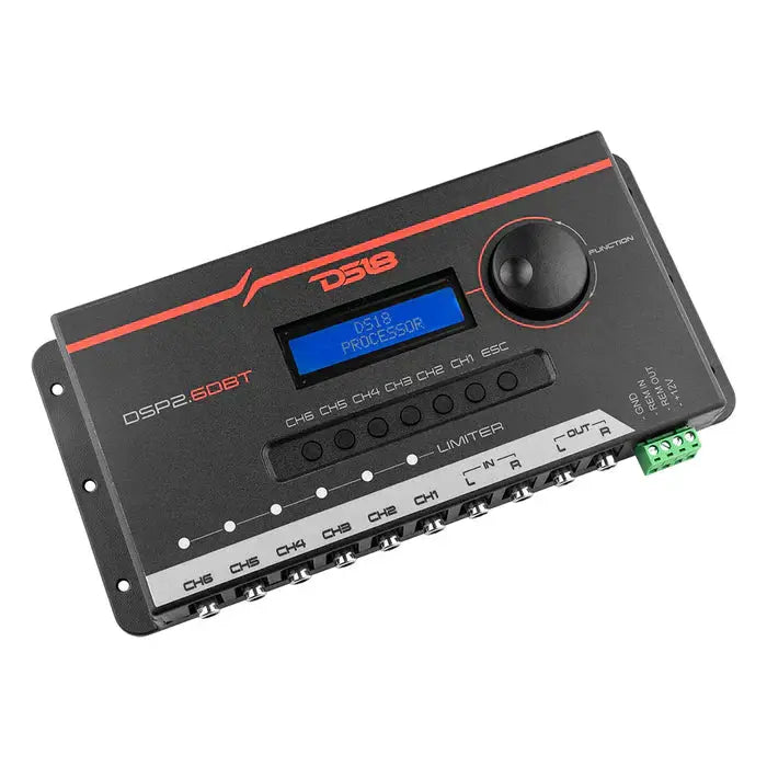 DS18 DS18 DSP2.6DBT 2-Channel In and 6-Channel Out Digital Sound Processor with Bluetooth and LCD Screen - Car Audio
