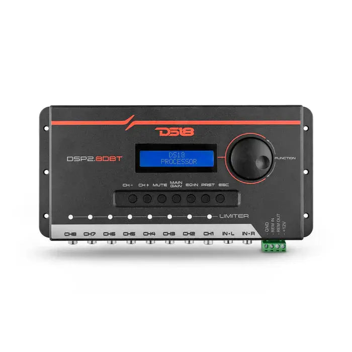 DS18 DS18 DSP2.8DBT 2-Channel In and 8-Channel Out Digital Sound Processor with Bluetooth and LCD Screen - Car Audio