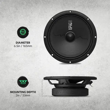 AudioControl AudioControl EPICPRO6S 6.5" Slim Midrange Speakers, 200W RMS, 4 Ohms (Pair) - Car Audio