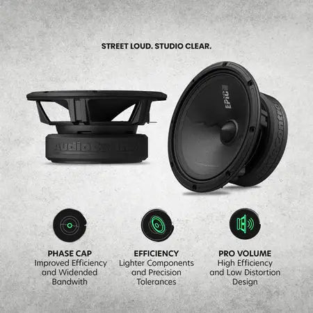 AudioControl AudioControl EPICPRO6X 6.5" Midrange Speakers, 200W RMS, 4 Ohms (Pair) - Car Audio