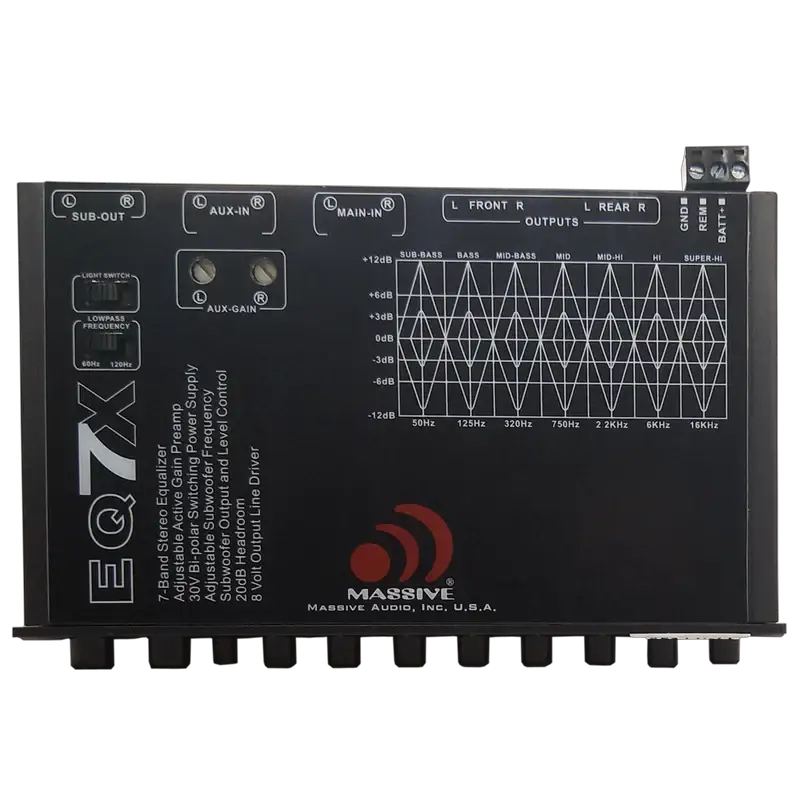 Massive Audio Massive Audio EQ7X 7 Band Graphic Equalizer - Car Audio