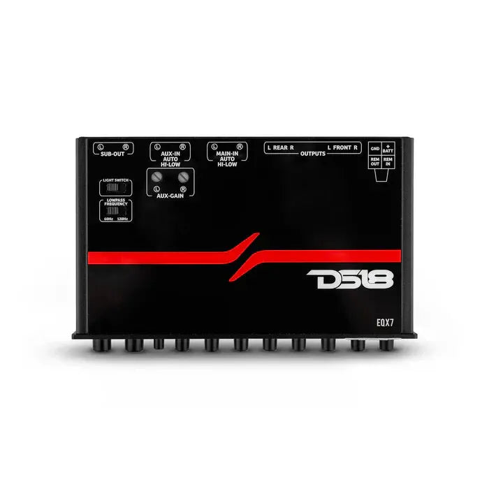 DS18 DS18 EQX7 High Volt 7-Band Equalizer with High Level Input and Auto Turn On - Car Audio