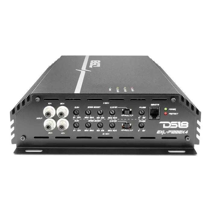 DS18 DS18 EXL-P1200X4 EXL Power 4-Channel Class A/B Amplifier 200 x 4 @ 4-Ohm Watts Rms Made In Korea - Car Audio