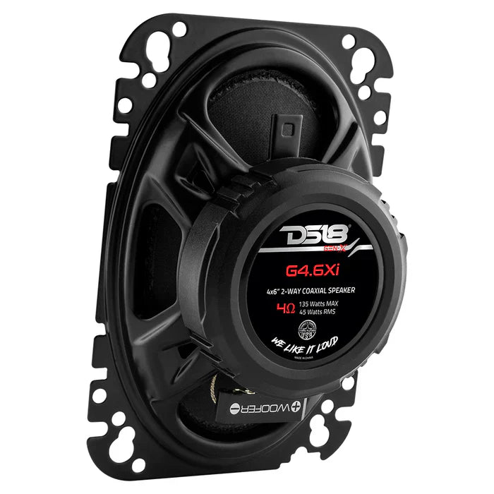 DS18 G4.6XI GEN-X 4x6 2-Way Coaxial Speakers 135 Watts 4-Ohm