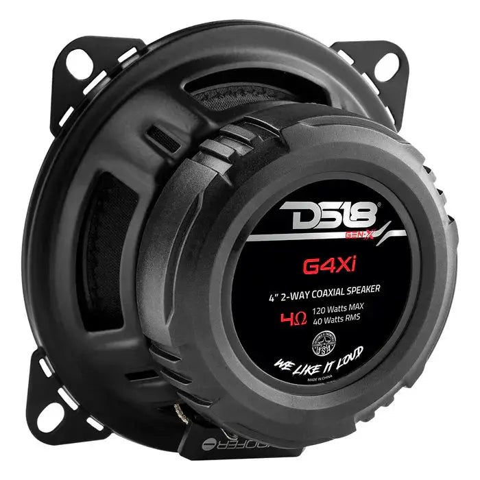 DS18 DS18 G4XI GEN-X 4" 2-Way Coaxial Speakers 40 Watts Rms 4-Ohm - Car Audio