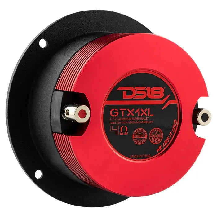 DS18 DS18 GTX1XL 3.75" Die Cast Compression Neodymium Super Bullet Tweeter 320 Watts 1.3" Titanium 4-Ohm (each) - Car Audio