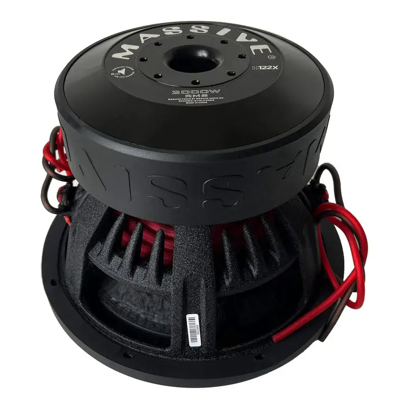 Massive Audio Massive Audio H122X - 12" 2000 Watts RMS Dual 2 Ohm 3" V.C. Mega Subwoofer - Car Audio